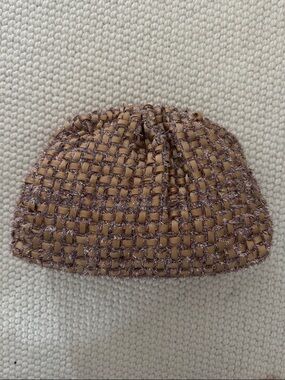 Maria La Rosa Woven Tan Clutch Bag